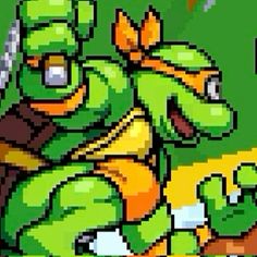 an image of a teenage mutant in pixel art