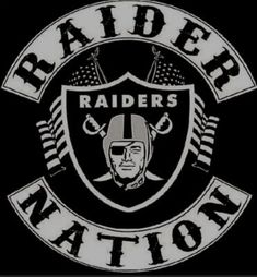 the oakland football team logo is shown in black and white