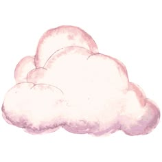 a drawing of a pink cloud on a white background