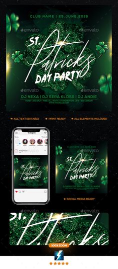 the st patrick's day party flyer template