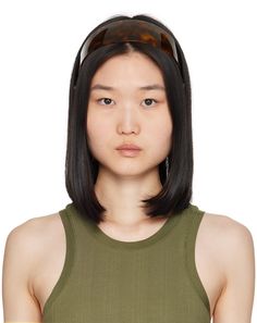 Handcrafted tortoiseshell acetate headband in tones of brown. · Combs and logo plaque at inner side · W2 Supplier color: Tortoise Brown Headband, Sophie Buhai, Lob Hairstyle, Tortoise Shell, Tortoise, Apparel Accessories, Hair Accessories, Women Accessories, Fashion Inspo