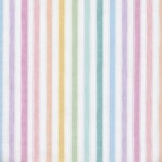 a multicolored striped wallpaper with white, pink, yellow and blue stripes