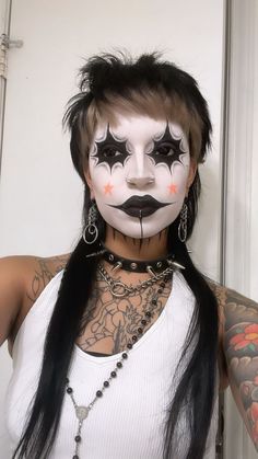 Alt Goth Makeup, Gothic Make Up, Goth Make Up, Clown Cosplay, Goth Eye Makeup, Hair References, Metal Goth