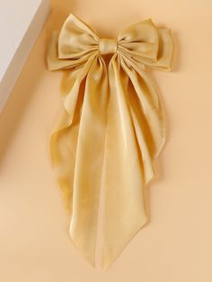 Yellow Casual   Chiffon Plain French Clip Embellished   Women Accessories Disney Prom, Gold Hair Bow, House Arrest, Nail Salon Design, Yellow Accessories