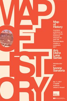 an orange poster with the words'map of history'in white letters on it