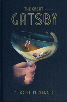 the great gatsby by f scott fitzgerald is shown in this vintage book cover