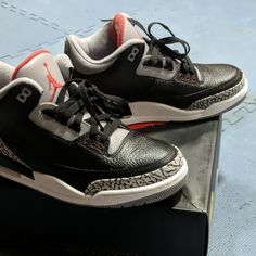 Air Jordan Retro 3 Black Cement Sz 8 Black Cement 3s, Cement 3s, Air Jordan Retro 3, Jordan Retro 3, Retro 3, Black Cement, Air Jordan Retro, Shoes Air, Air Jordans Retro