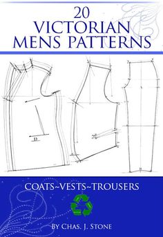 the book cover for 20 victorian men's patterns, with an image of a woman's top and pants