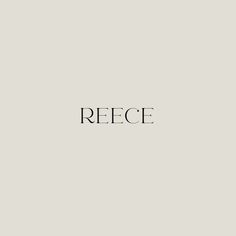 the word reese written in black on a white background