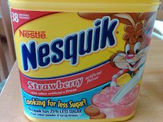 a tub of nestle's strawberry ice cream