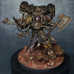 a warhammer is standing on top of a rock