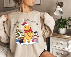 It's the Most Wonderful Time Of The Year Christmas Sweatshirt, Holiday Sweater, Christmas Women Shirt, Winter Sweater Christmas Reindeer Tee  MORE CHRISTMAS GIFTS  https://www.etsy.com/shop/sweeteeshirts?ref=shop_sugg&search_query=christmas ❄️❄️❄️ We take pleasure in working with various shirt brands, carefully chosen based on color and size availability. Rest assured, each shirt we use is crafted with a soft style, ensuring utmost comfort. Please note that solid colors are made of pure cotton, Disney Christmas Outfits, Santa Pics, Sweater Christmas, Women Christmas, Winter Sweater, Holiday Sweater, Disney Trip, Christmas Gifts For Women, Women Shirt