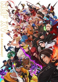 an anime poster with many different characters