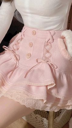 Coquette Skirts, Cute Pink Clothes, Coquette Skirt, Pink Ruffle Skirt, Female Skirt, Kawaii Skirt, Korean Skirt, Coquette Clothing, Skirt Korean