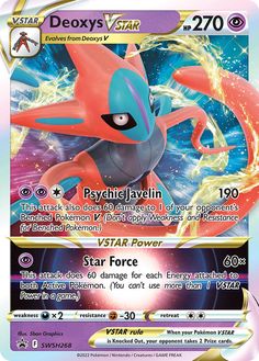 the pokemon card features an image of a red and blue character