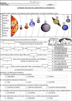 the solar system worksheet with all its planets and their names in english or spanish