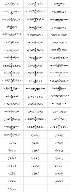 an image of different types of lines and shapes in the form of letters with numbers on them