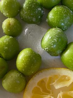 limes, lemons and ice on a plate