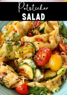 pasta salad with tomatoes, zucchini and other vegetables