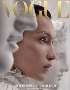 a woman's face on the cover of a magazine