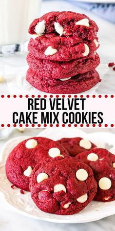 red velvet cake mix cookies with white chocolate chips