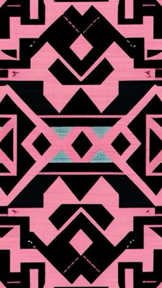 a pink and black pattern with geometric shapes