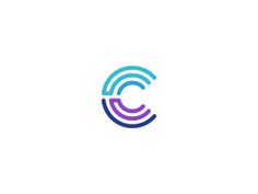 the letter c is made up of colorful lines