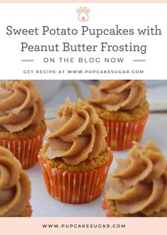 sweet potato cupcakes with peanut butter frosting on the blog now pinter