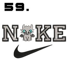 the word nike with an image of a dragon on it