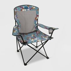 Vera Bradley + Coleman Broadband Quad Chair - Wildflowers Blue Beach Chairs Portable, Backpacking Chair, Portable Camping Chair, Camp Chair, Folding Beach Chair, Outdoor Blankets, Camping Chairs, Butterfly Chair, Beach Chairs