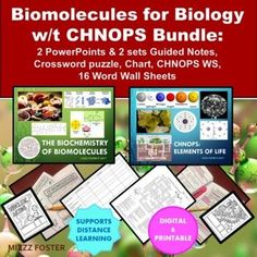 the book cover for biomoleques for biology w / t chops bundle