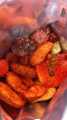 a plastic bag filled with different types of food