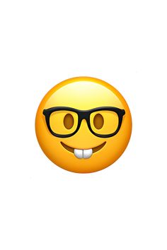 an emoticive smiley face wearing glasses