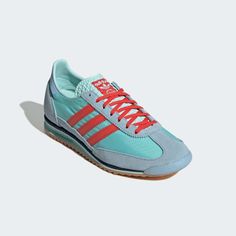 adidas SL 72 OG Shoes - Turquoise | Women's Lifestyle | adidas US Womens Running Sneakers, Adidas Sneakers Outfit Women, Adidas Sl 72 Woman Outfit, Adidas Women Shoes, Adidas Sneakers Outfit, Bug Bite, Adidas Sl 72, Sneaker Outfits Women, Girls Closet