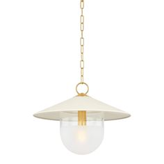 Mitzi - H926701S-AGB/SCR - One Light Pendant - Ressi - Aged Brass/Soft Cream Factory Lighting, Corbett Lighting, Hudson Valley Lighting, How To Make Light, Picture Light, Aged Brass, Glass Etching, Brass Chain, Vanity Lighting