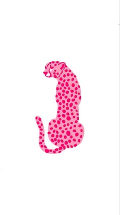 the letter c is made up of pink and red polka doted cats on white paper