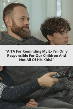 two people sitting on a couch, one holding a remote control and the other looking at something