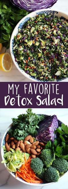 My Favorite Detox Salad! - Eat Yourself Skinny Types Of Salads, Gut Cleanse, Salad Kale, Resep Salad, Detox Salad, Cleanse Diet, Salad Pasta, Diet Vegetarian, Nutrient Dense Food