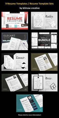 a bunch of different types of resumes