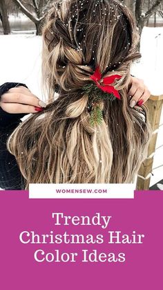 Get into the holiday spirit with these 25+ vibrant Christmas hair color ideas. Transform your look for the festive season. #christmashairstyles #holidayhair #festivehair #christmashair #holidayhairstyles #partyhair #winterhair #christmasparty #hairstyleinspo #hairtutorials #holidaylooks #christmasbeauty #festivebeauty #hairgoals #christmasglam #holidayvibes #winterhairstyles #christmasinspo #hairideas Christmas Party Hair Ideas, Christmas Party Hair, Holiday Hair Color, Holiday Party Hair