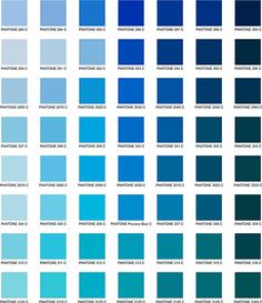 the shades of blue are shown in this color chart