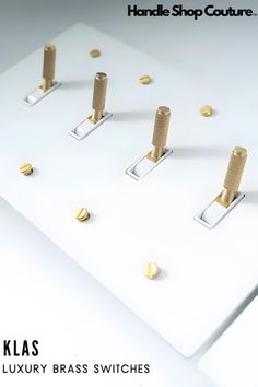 the kla's luxury brass switches are on display