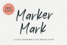 a handwritten brush font with the word marker mark in black ink on a white background