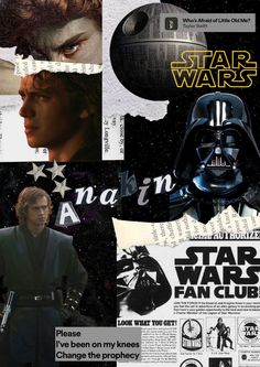 star wars collage with darth vader and other things