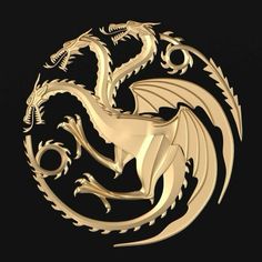 a golden dragon on a black background