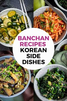 Korean Side Dishes Recipes (Banchan 반찬) Korean Sides, Korean Vegetarian, Korean Banchan, Asian Side Dishes