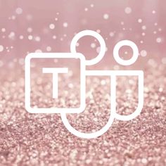 two bubbles floating in the air on top of a pink and white background with glitter