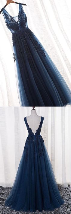 Navy Blue Prom Dress Long, Blue Tulle Prom Dress, Navy Blue Prom Dress, Prom Dresses Long Blue, Navy Blue Prom Dresses, Backless Prom Dresses, Evening Dress Fashion, Bodo