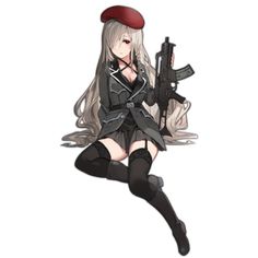 Long Silver Hair, Shield Icon, Red Beret, Apocalypse Art, Wolf Girl, Anime Wolf, An Anime