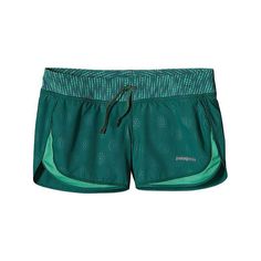 Women's Patagonia Strider Shorts 3 1/4" 24652 - Droplets/Arbor Green... (625 ZAR) ❤ liked on Polyvore featuring activewear, activewear shorts, patagonia and patagonia sportswear Running Clothing, Running Wear, Workout Attire, Girl Running, Cycling Shorts